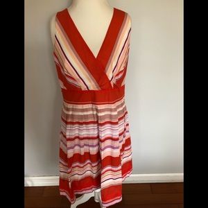 Garnet Hill multi color striped dress.